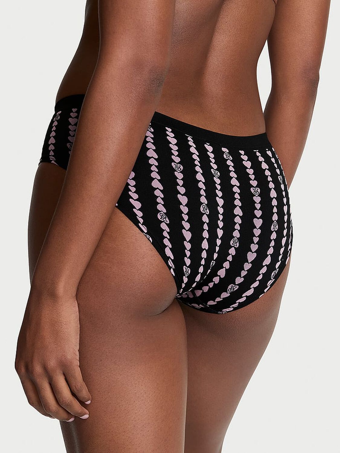 vs Seamless Seamless Heart Stripe Hiphugger Panty Black Heart Stripes 2 of 3 