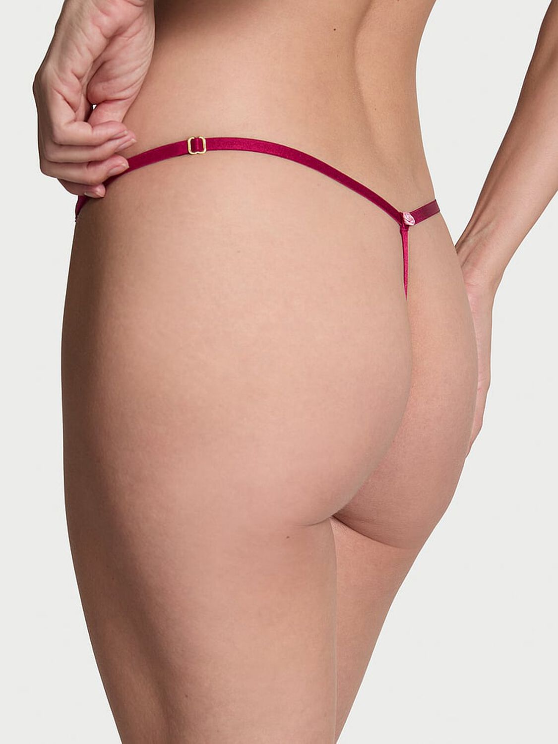 vs Dream Angels Lace Adjustable V-String Panty Campari Red 2 of 4 