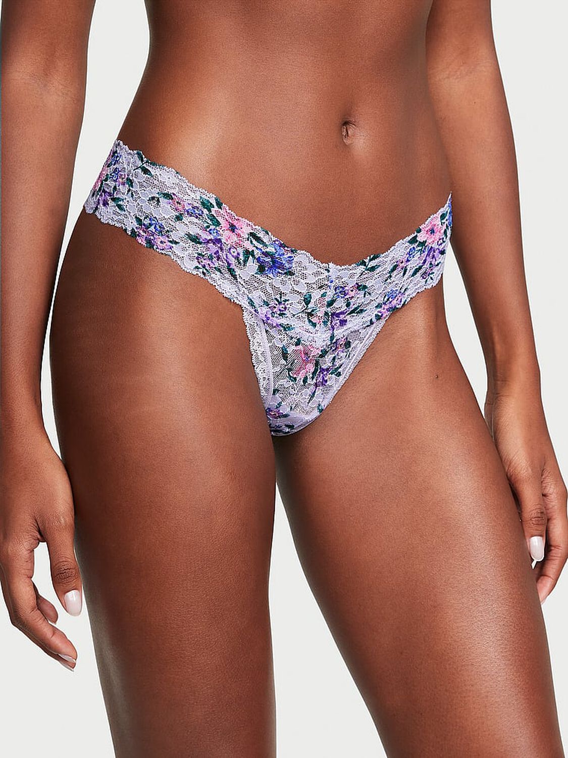 vs The Lacie Lace Thong Panty Lucky Lilac Lillies 1 of 3 