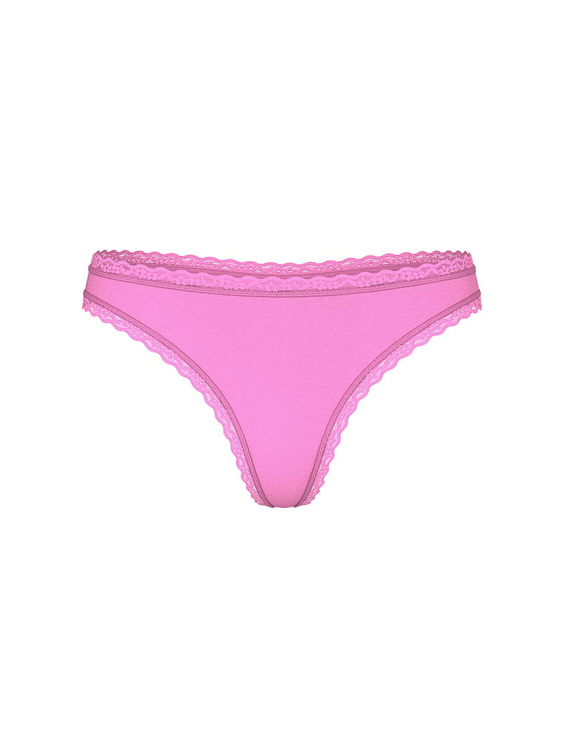 vs The Lacie Cotton Lace-Waist Thong Pink Lilac 1 of 2 