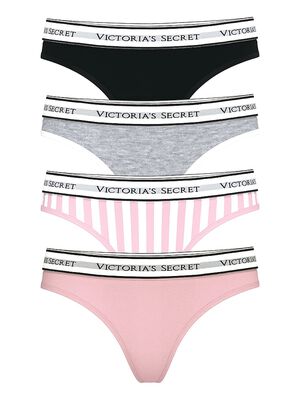 5-Pack Logo Cotton Thong Panties