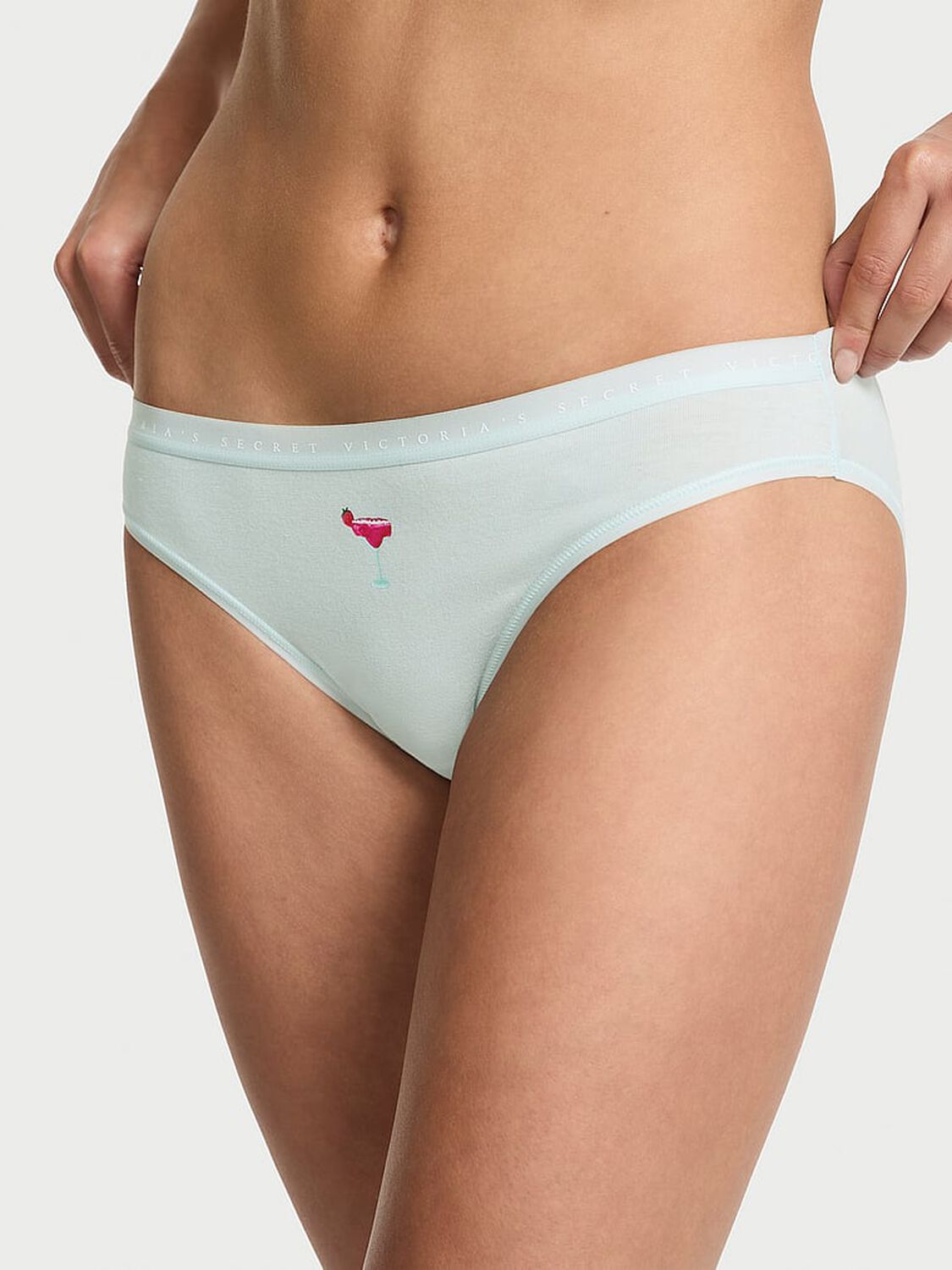 vs Victoria's Secret Body by Victoria Stretch Cotton Bikini Panty Tradewinds Blue 1 of 3 