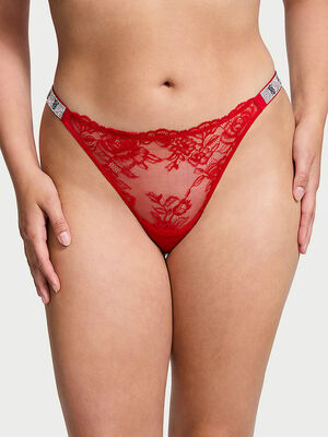 Shine Strap Lace Thong Panty