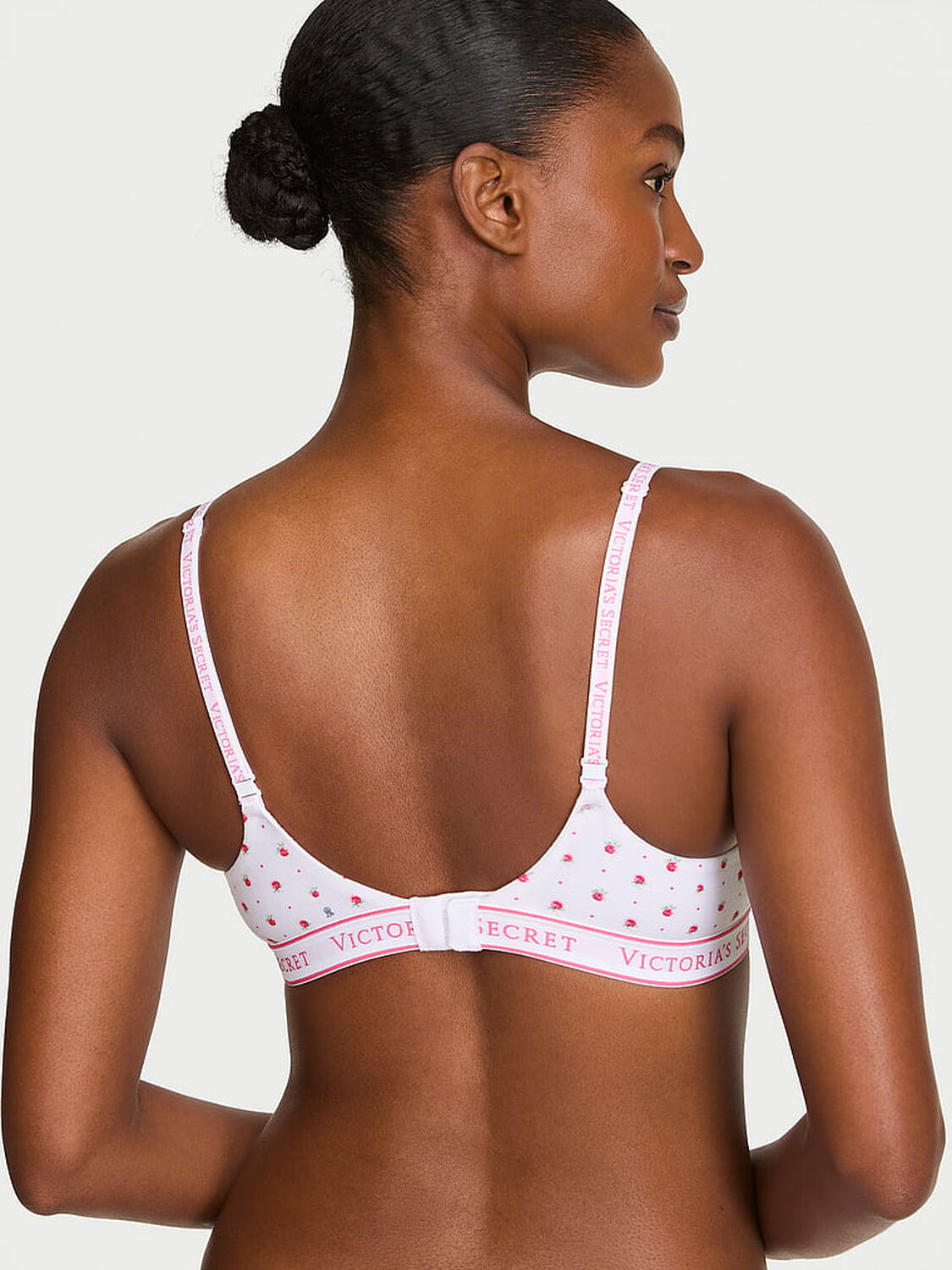 vs The T-Shirt Cotton Lightly Lined Demi Bra Pink Ditsy Floral 2 of 2 