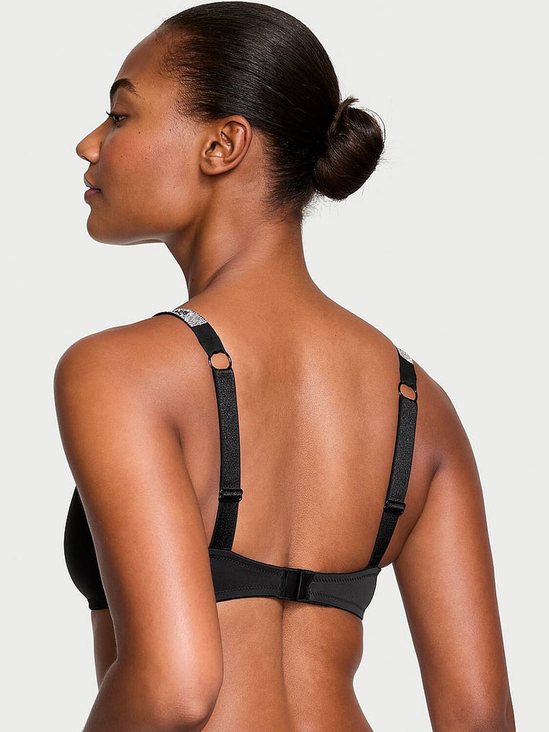 vs Very Sexy Shine Strap Scoop Bralette Black 2 of 4 