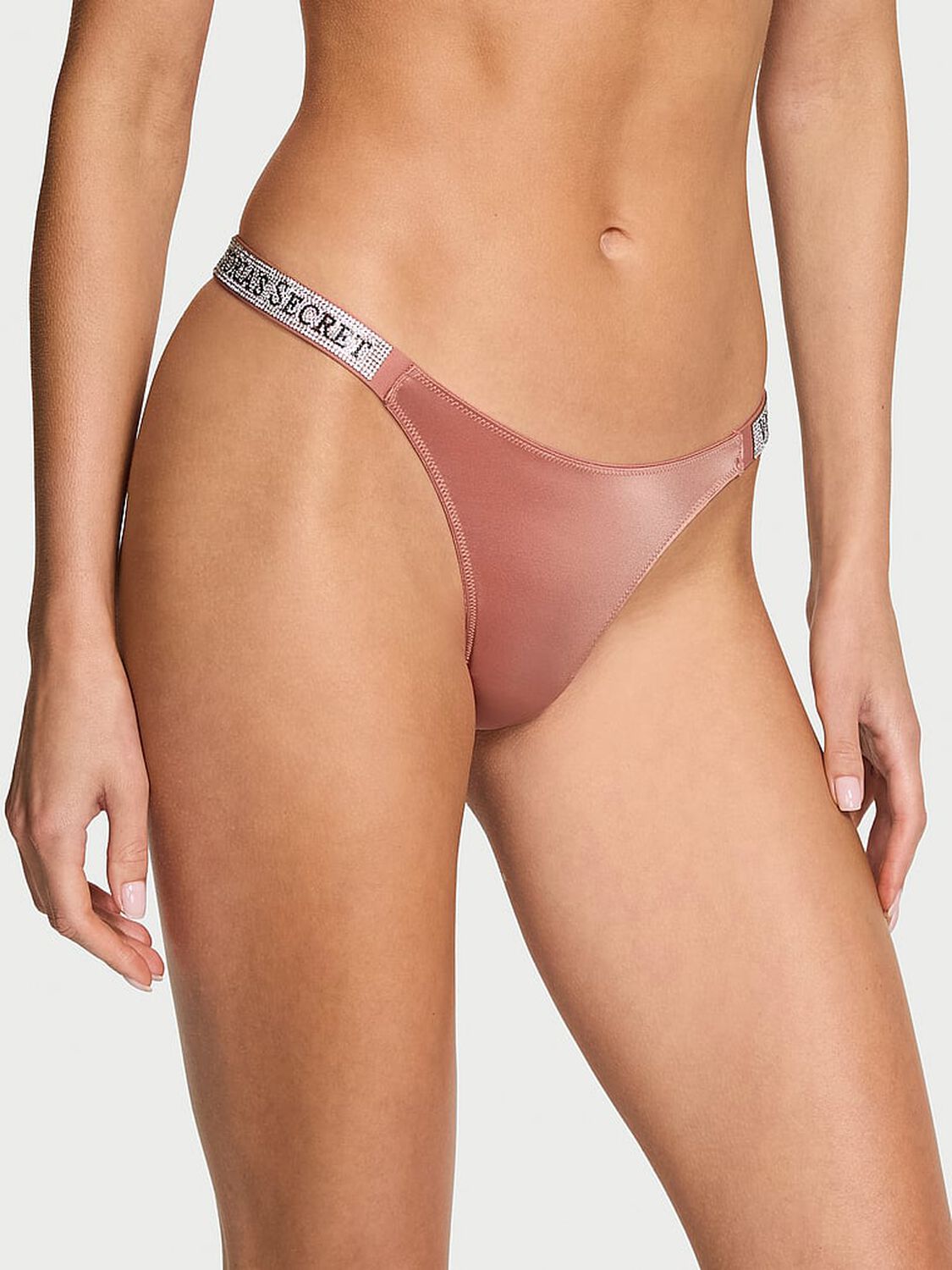 vs Very Sexy Shine Strap Thong Panty Desert Blush 1 of 2 