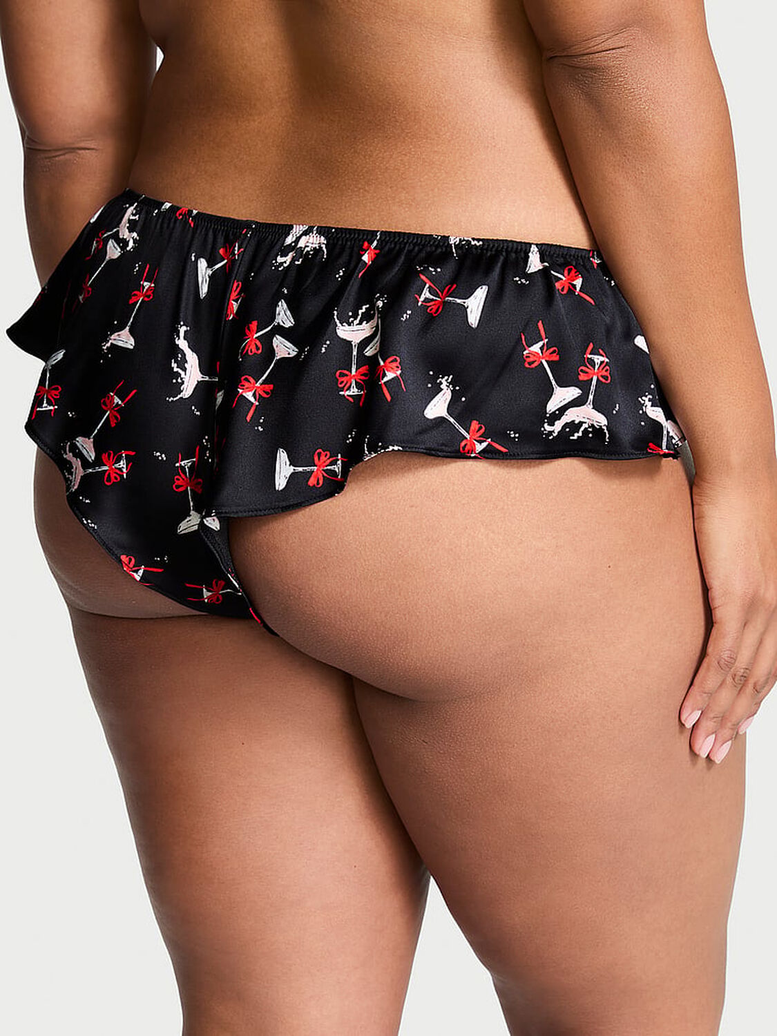 vs Very Sexy Satin Flutter Cheeky Panty Black 2 of 4 