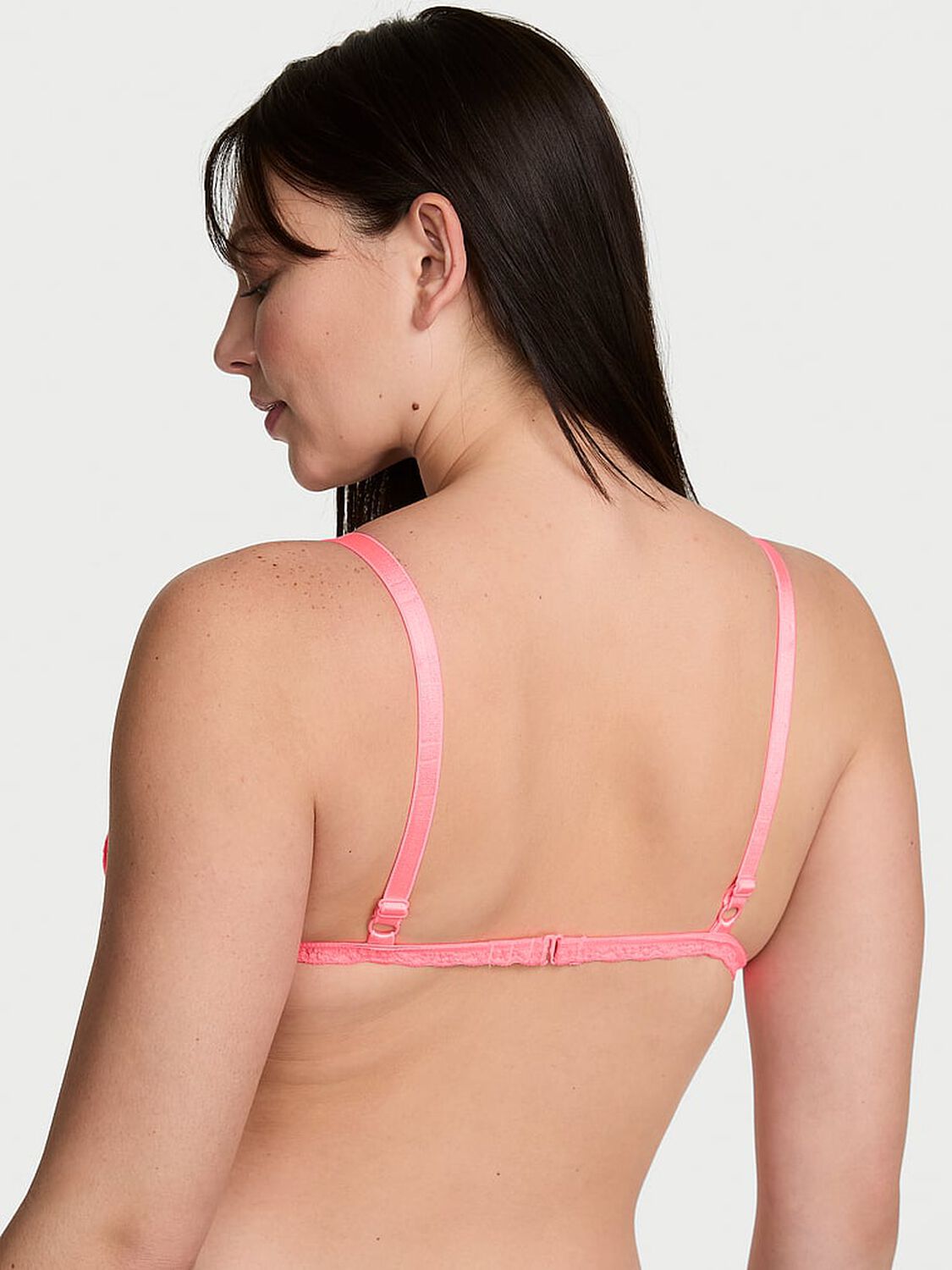 vs Victoria's Secret Lacie Unlined Triangle Bralette Pink Highlighter 2 of 2 