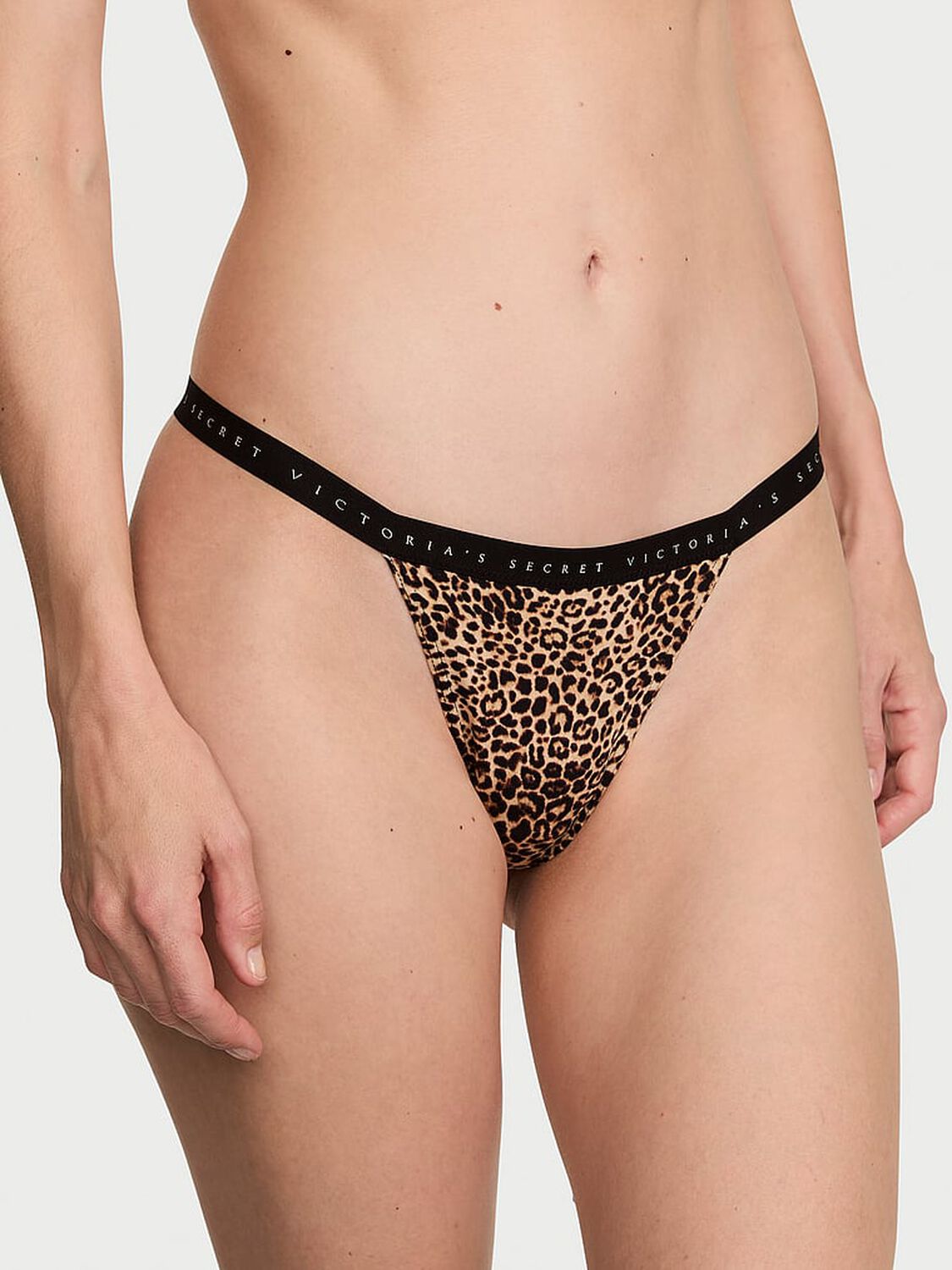 vs Victoria's Secret Stretch Cotton V-String Panty Vintage Leopard 1 of 2 