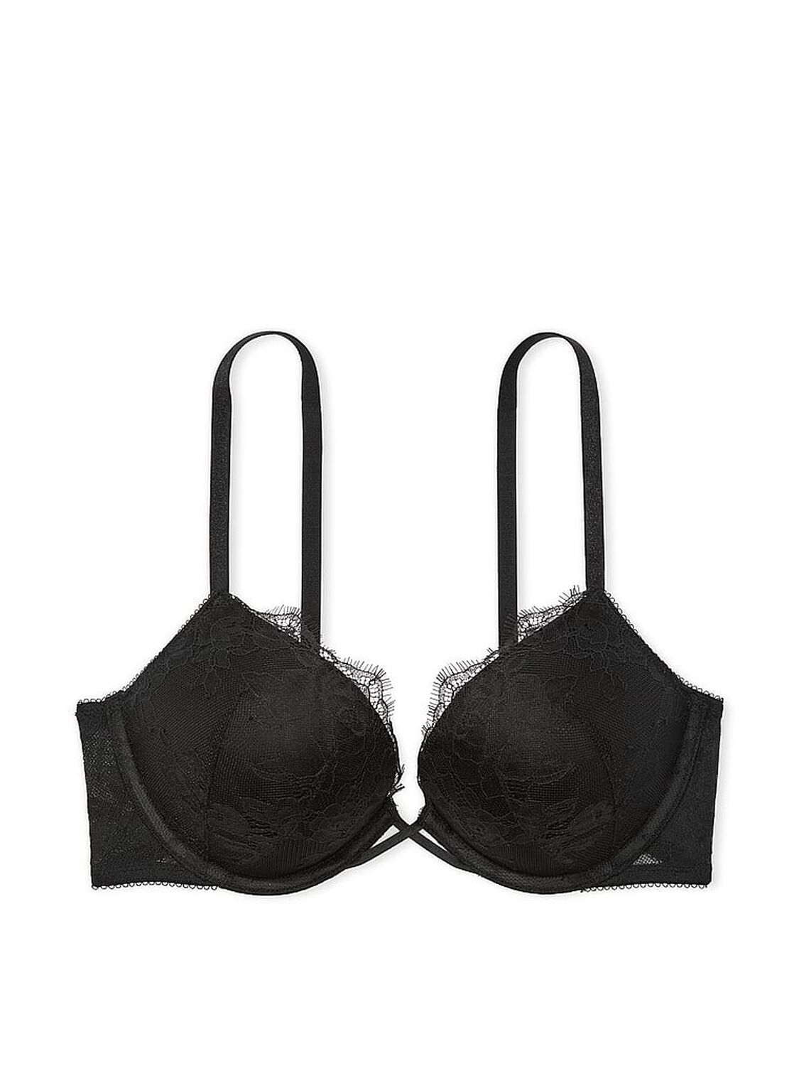 vs Very Sexy Bombshell Rose Lace Add-2-Cups Push-Up Bra Black 3 of 3 