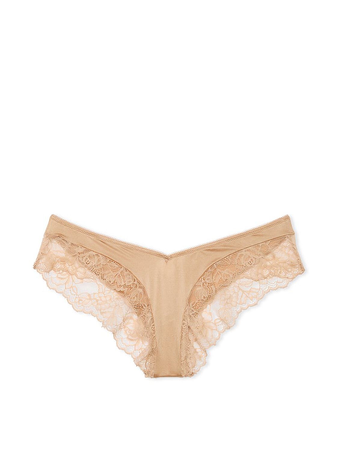 vs Very Sexy Rose Lace-Trim High-Leg Cheeky Panty Praline 3 of 3 