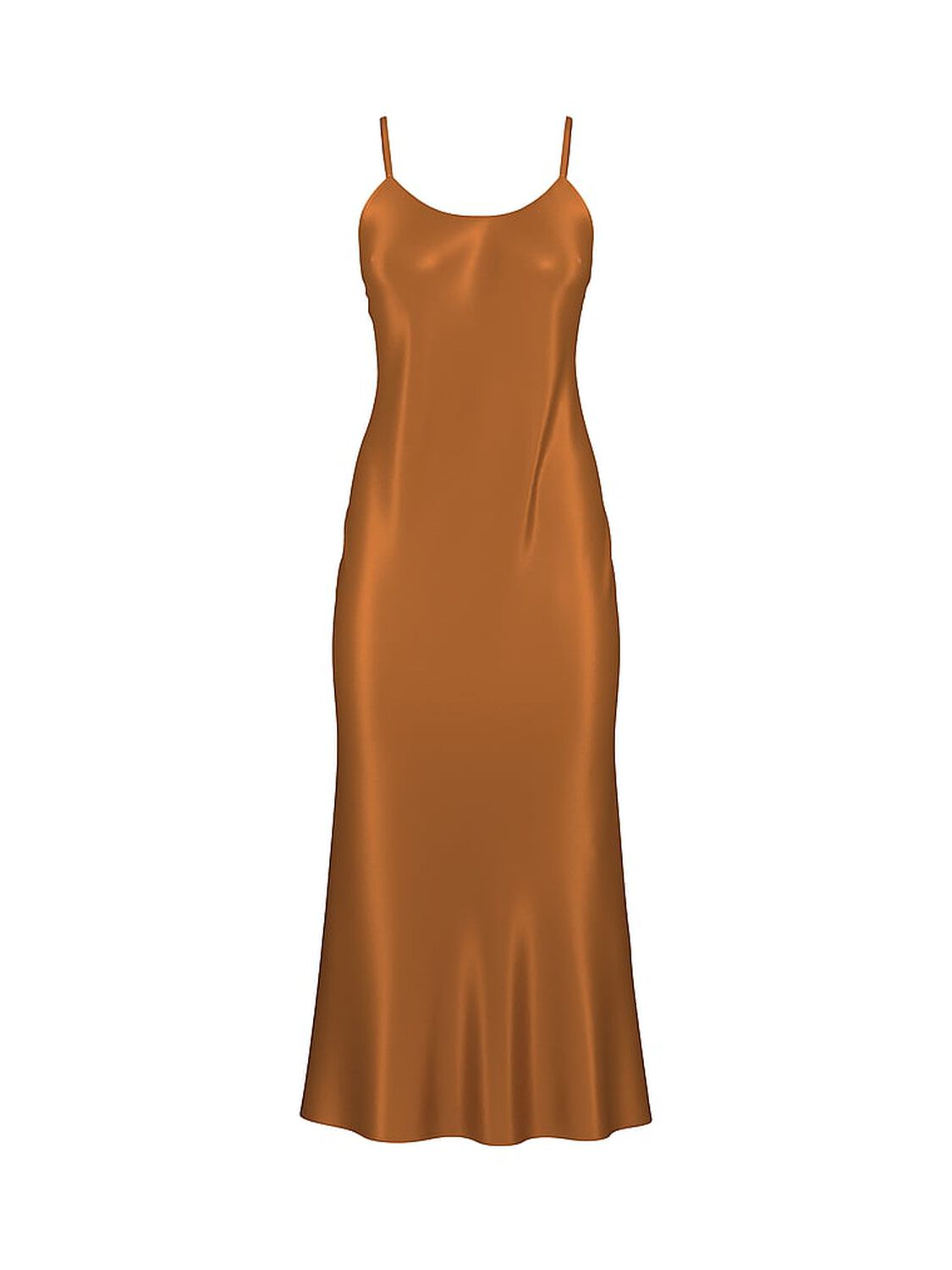 vs Victoria's Secret Luxe Sheer Satin Long Slip Dress Sandalwood 3 of 3 