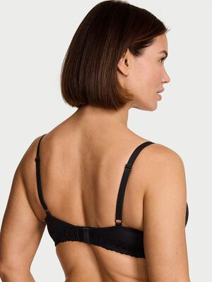 Perfect Shape Cotton Shadow Stripe Lace-Trim Push-Up Bra