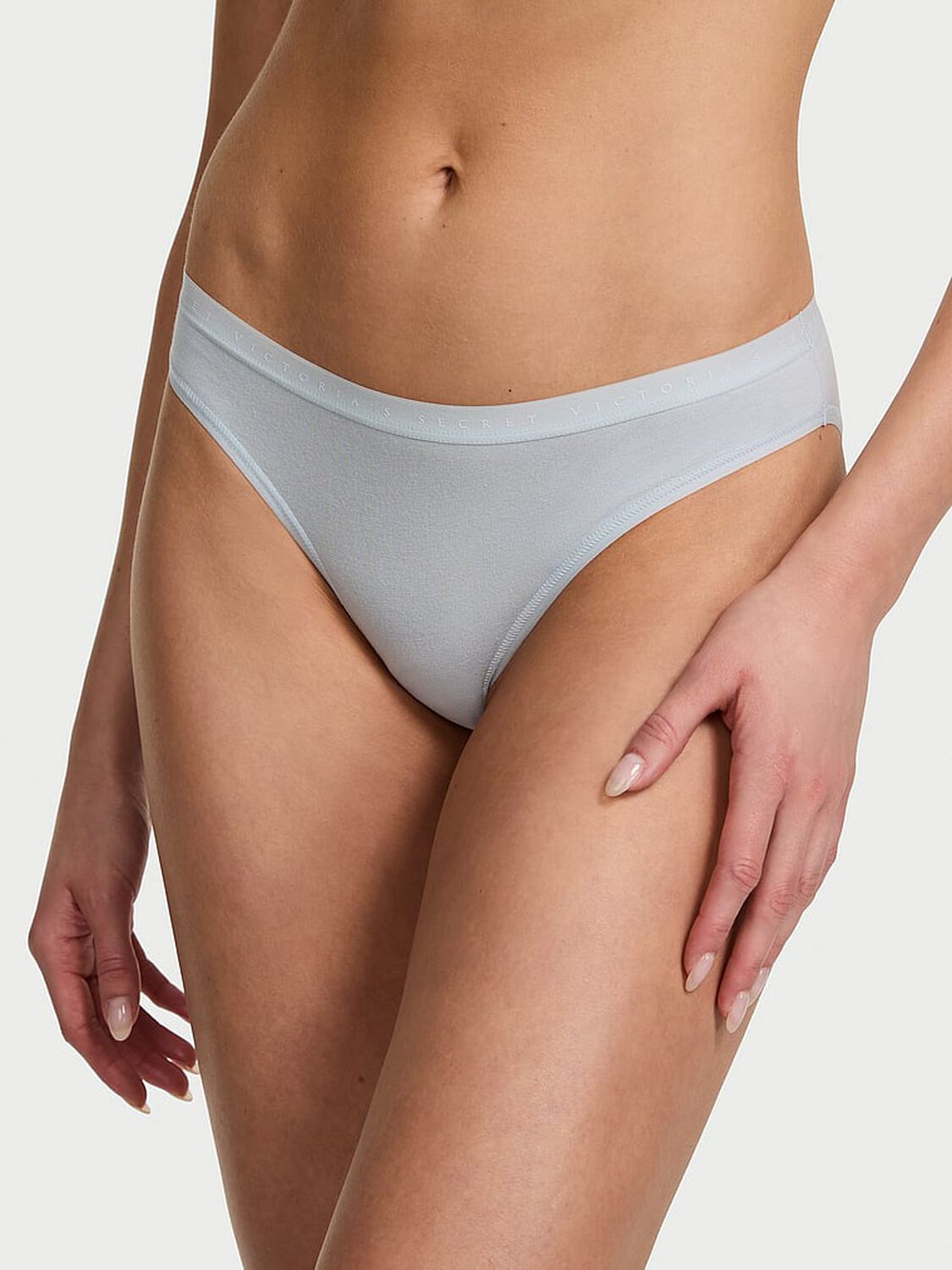 vs Victoria's Secret Body by Victoria Stretch Cotton Bikini Panty Palest Blue 1 of 3 