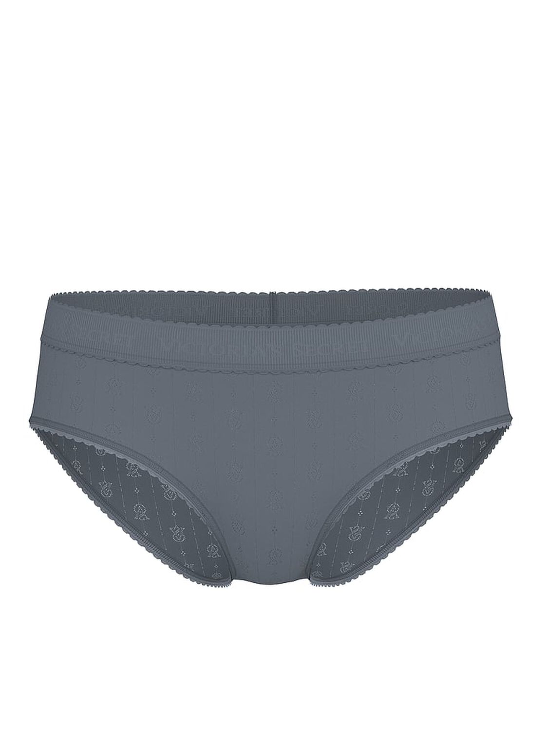 vs Cotton Logo Pointelle Hiphugger Panty Dark Steel 3 of 3 