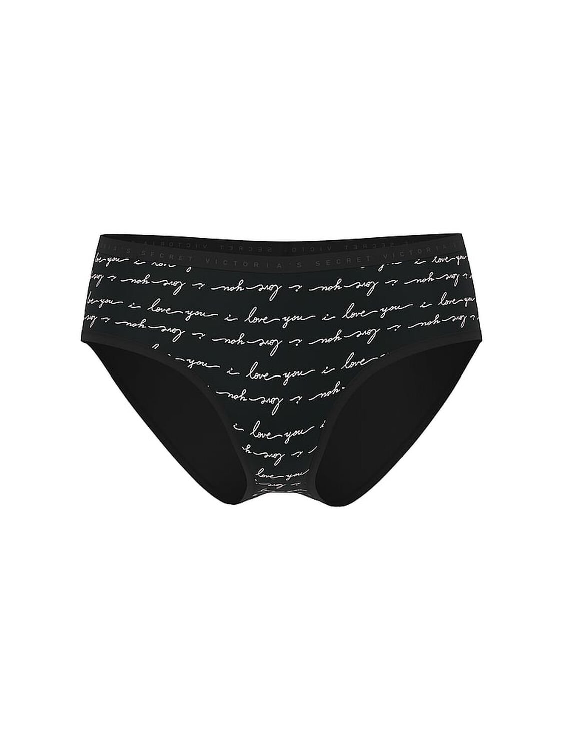 vs Victoria's Secret Stretch Cotton Hiphugger Panty Black Love Script 3 of 3 