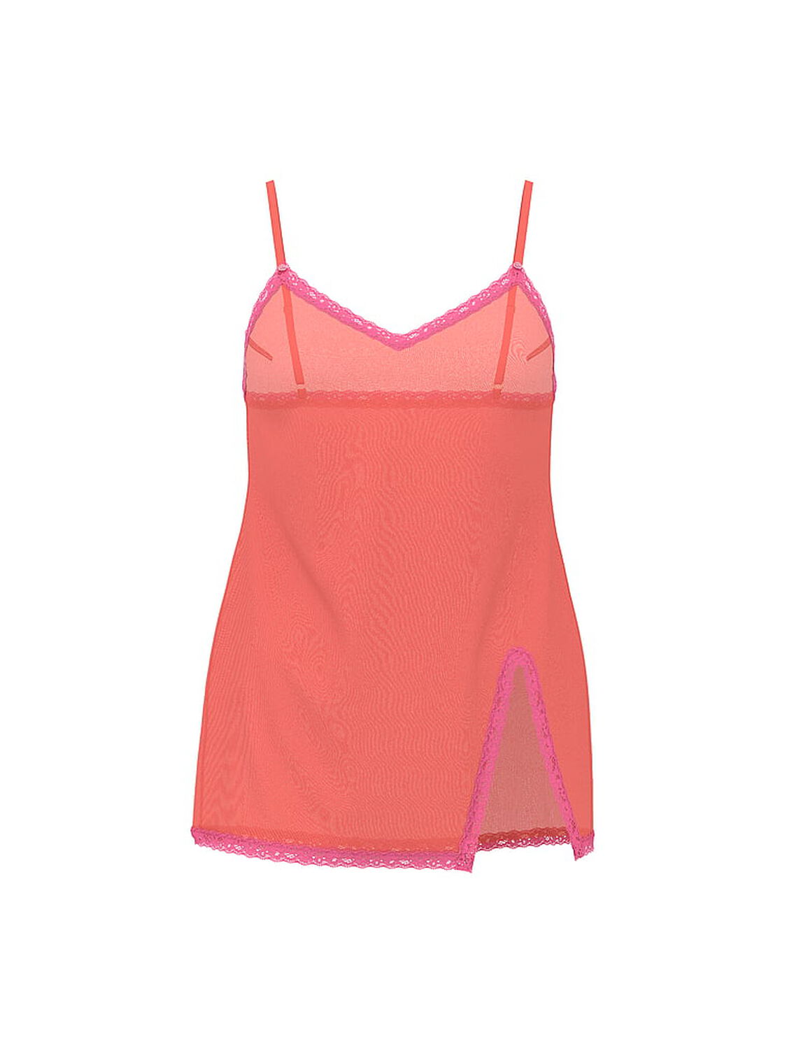 vs Dream Angels Chiffon Lace-Trim Mini Slip Dress Cactus Flower 3 of 3 