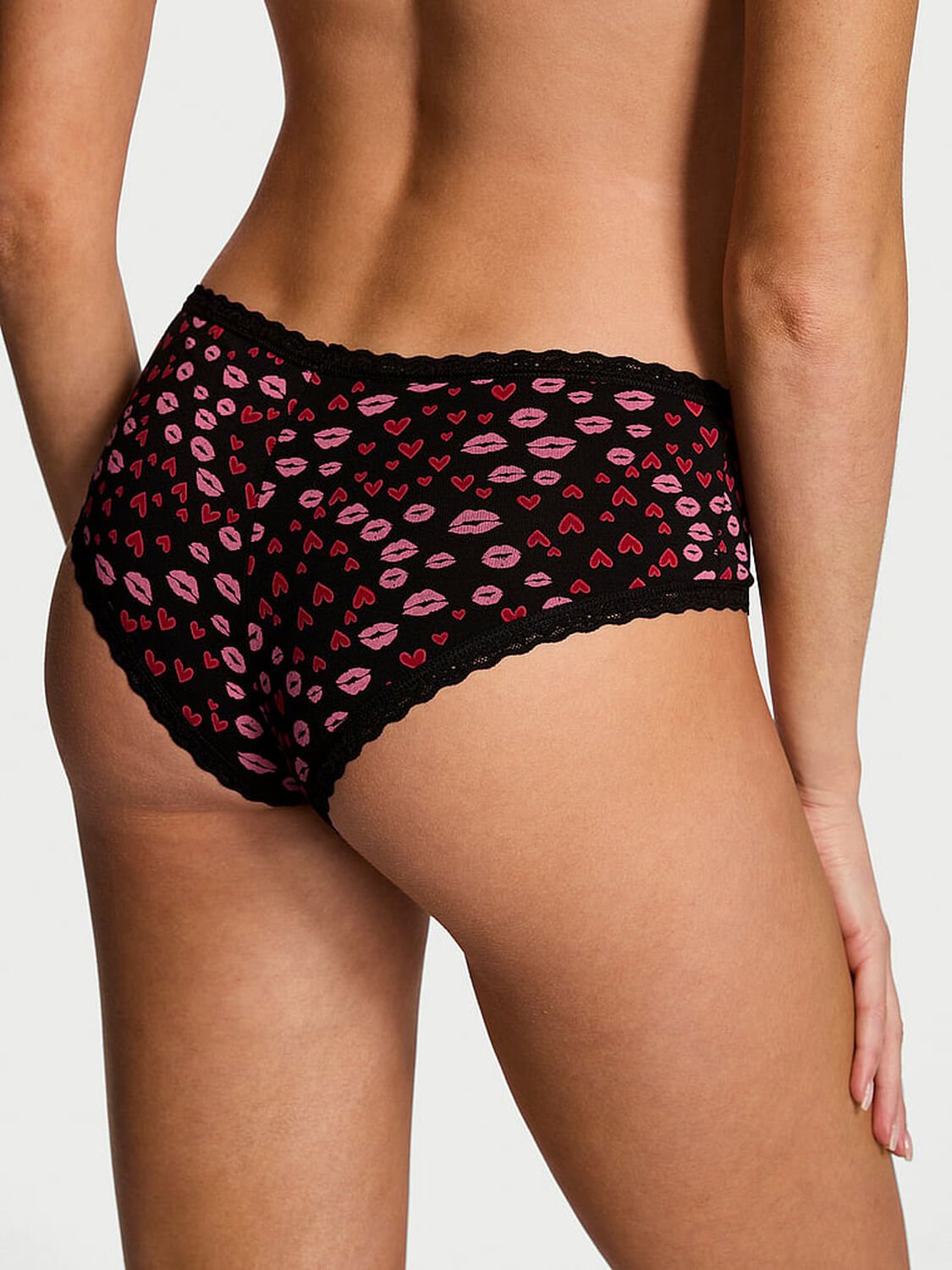 vs Lace Trim Cotton Lace-Waist Cheeky Panty 2 of 3 