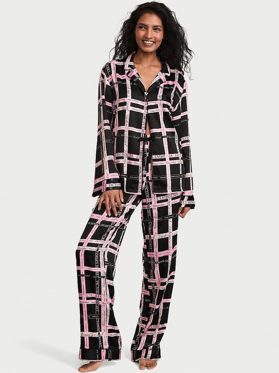 vs Victoria's Secret Glazed Satin Long Pajama Set 1 of 2 