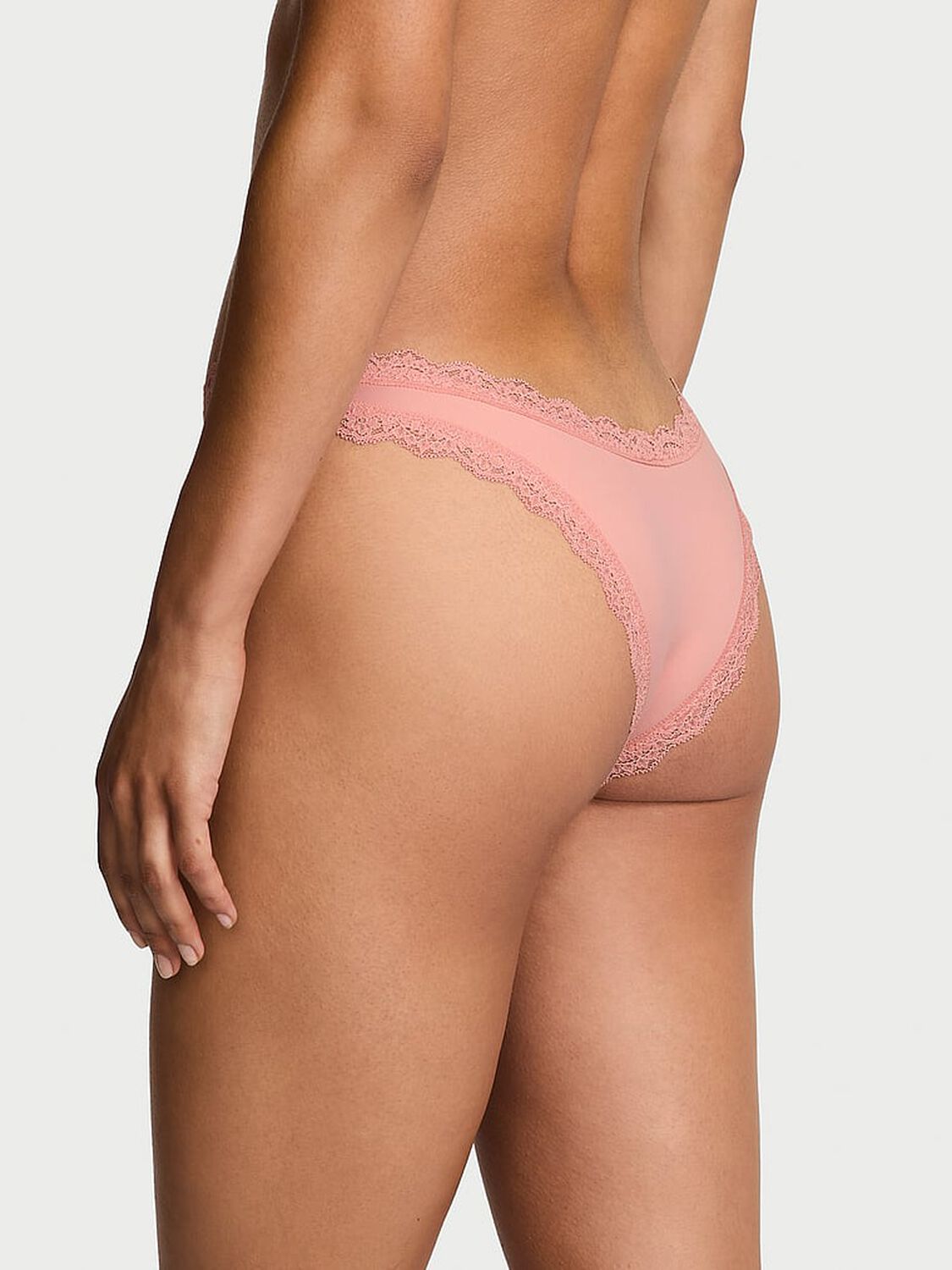 vs Dream Angels Lace-Trim Brazilian Panty Royal Pink 2 of 2 