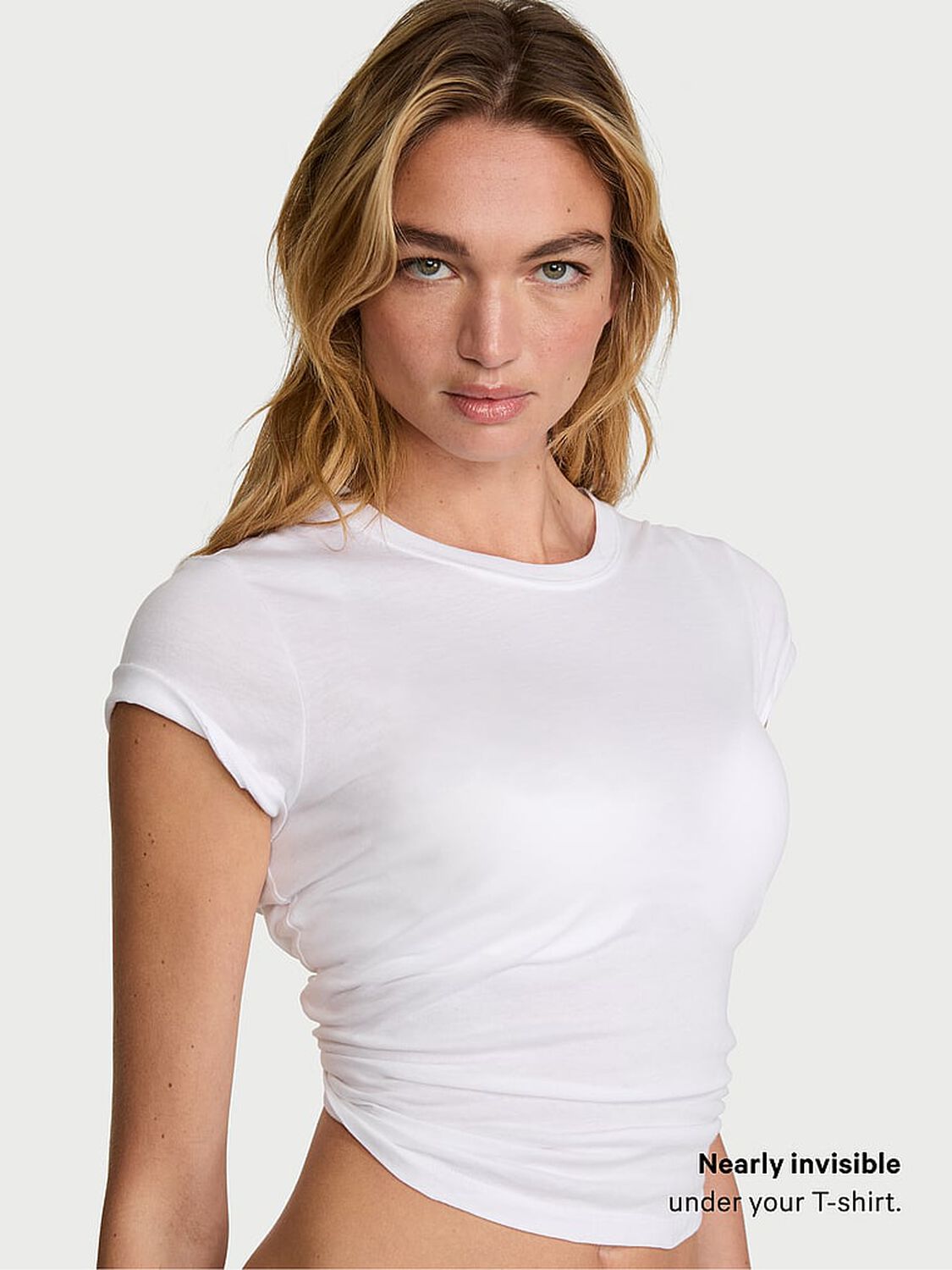 vs The T-Shirt Perfect Shape Cotton Shadow Stripe Lace-Trim Push-Up Bra Lemonade 4 of 4 
