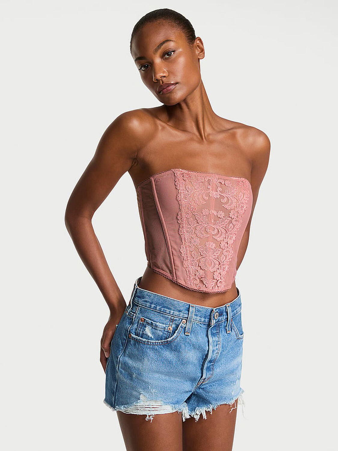 vs Very Sexy Vintage Blossom Strapless Corset Top Nostalgia Rose 1 of 4 