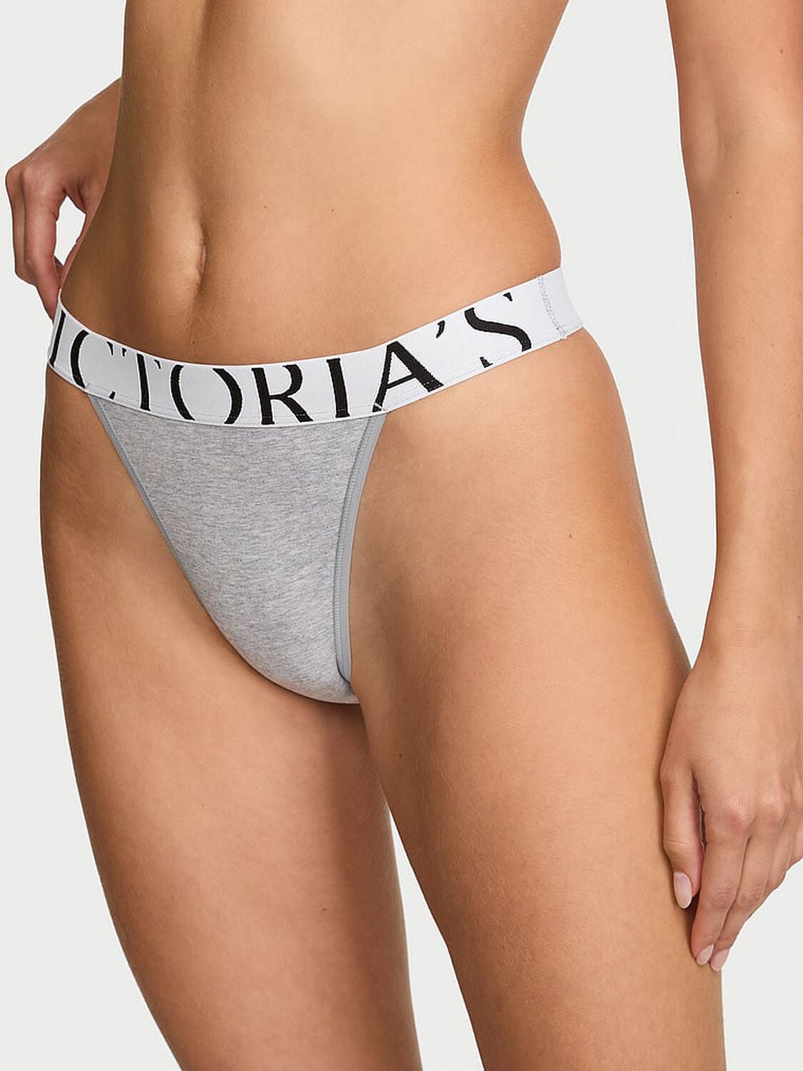 vs Cotton Exploded Logo Cotton 90s Brief Panty Medium Heather Grey 1 of 4 