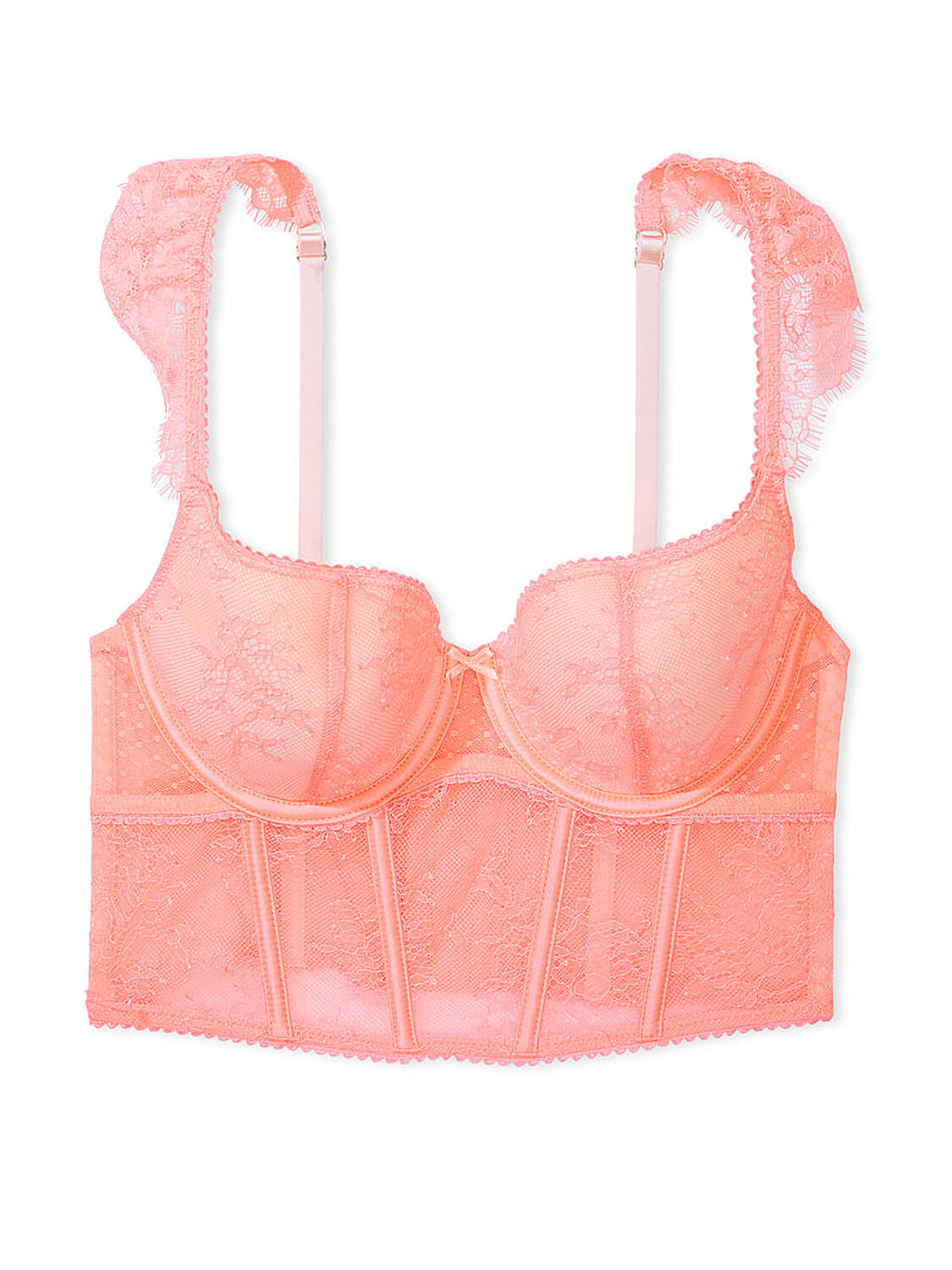 vs Dream Angels Lace Cap-Sleeve Corset Top Neon Nectar 3 of 5 