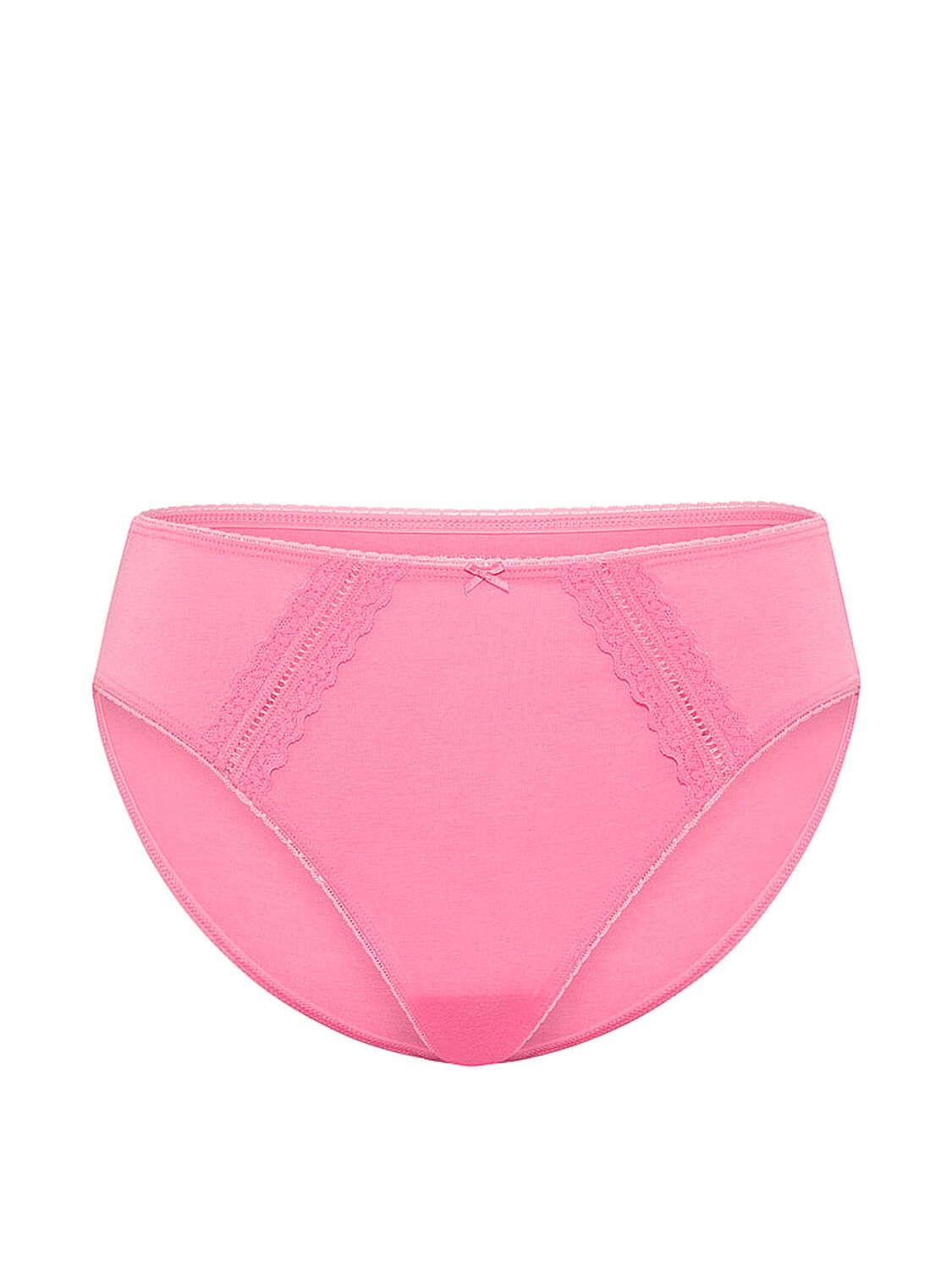 vs Victoria's Secret Cotton Lace-Trim High-Leg Brief Panty Sexy Little Pink 3 of 3 