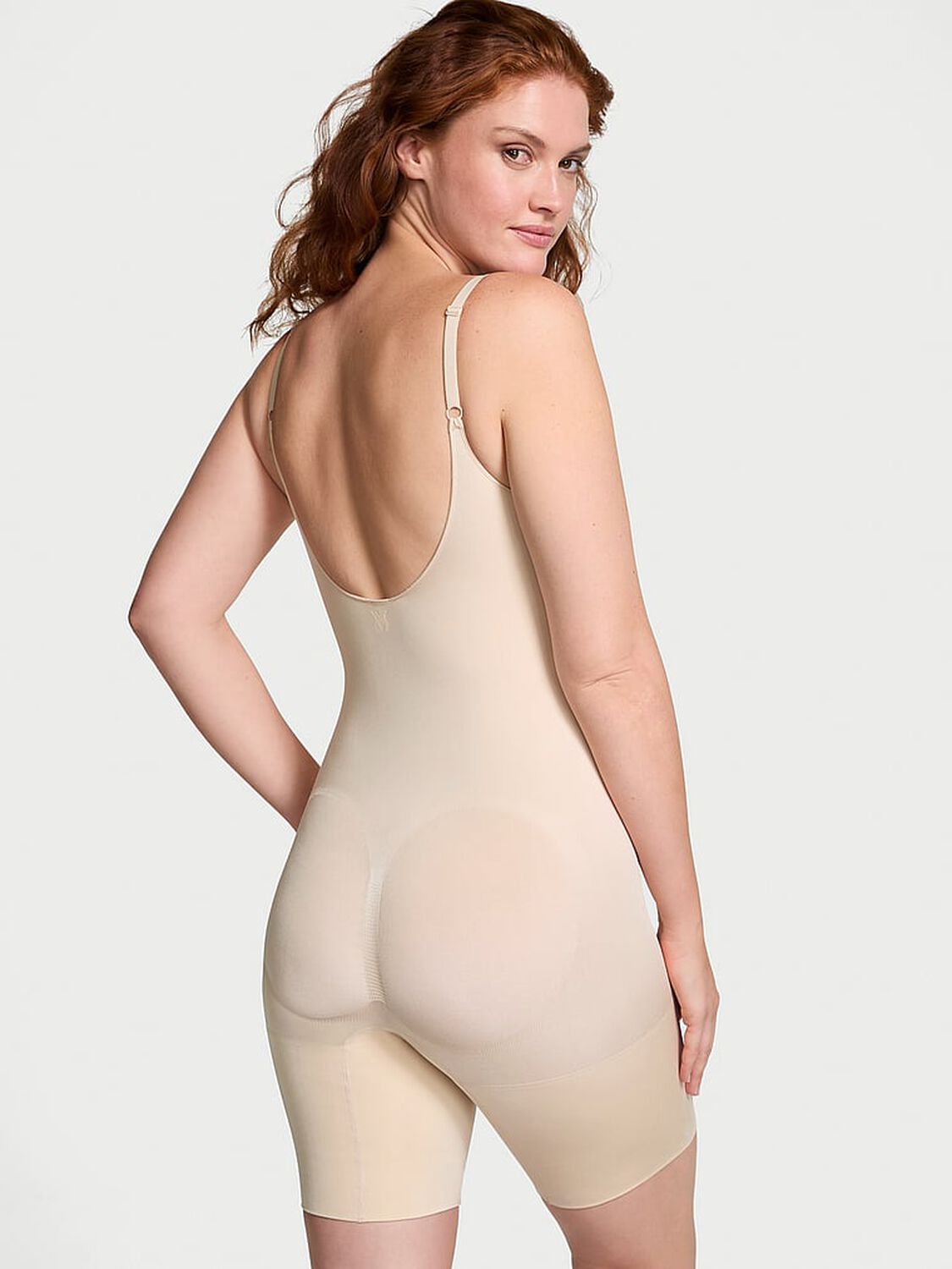 vs Victoria's Secret Shapewear by Victoria SeamlessShaping&trade; Mid-Thigh Bodysuit Marzipan 2 of 4 