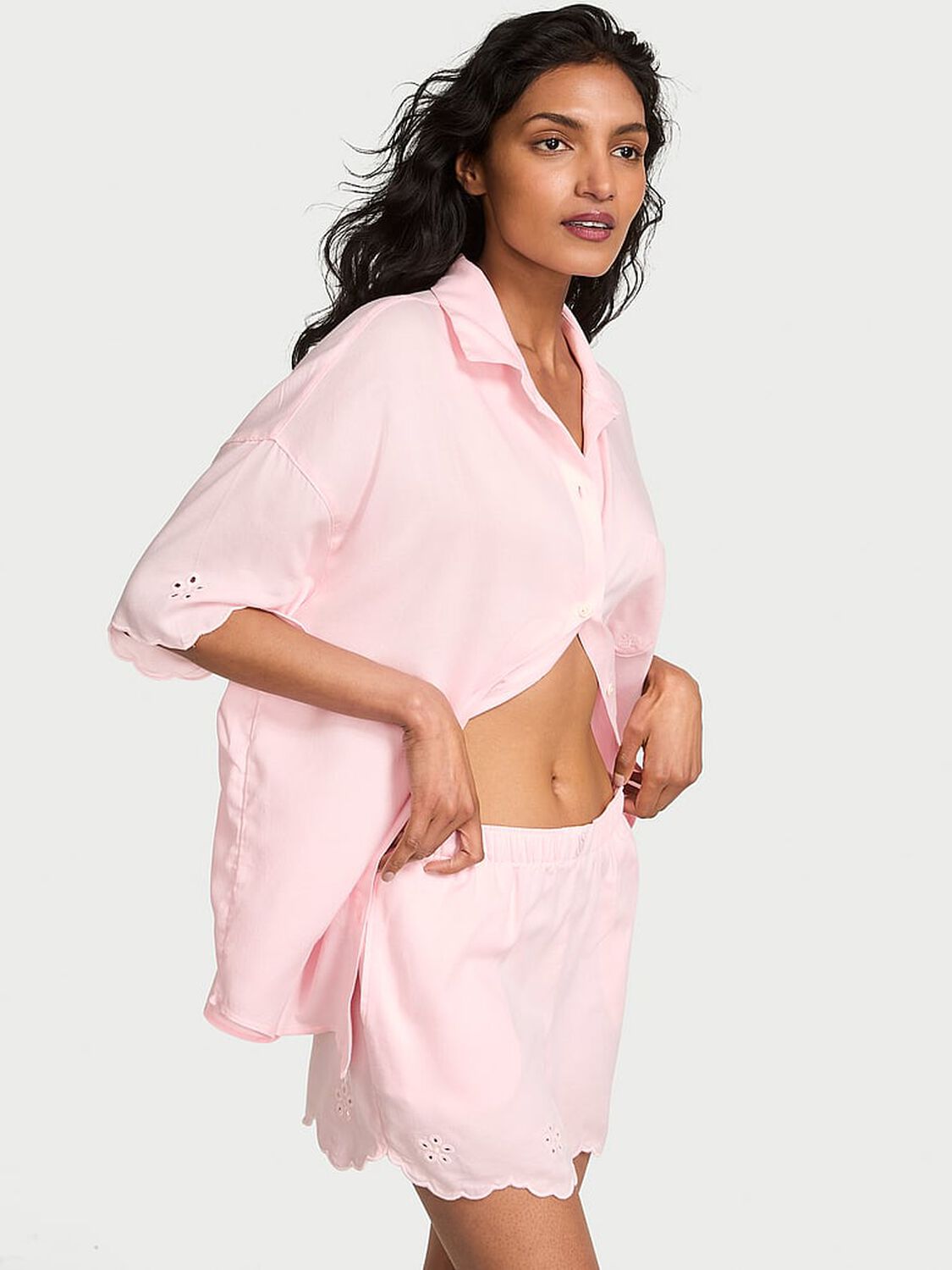 vs Victoria's Secret Modal-Cotton Short Pajama Set Angel Pink 1 of 4 