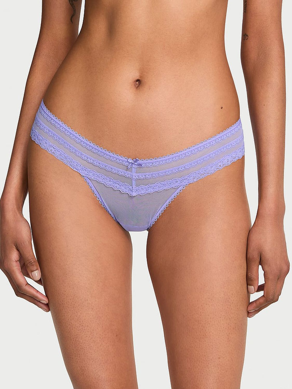 vs Dream Angels Mesh Lace-Trim Brazilian Panty Verywinkle 1 of 3 