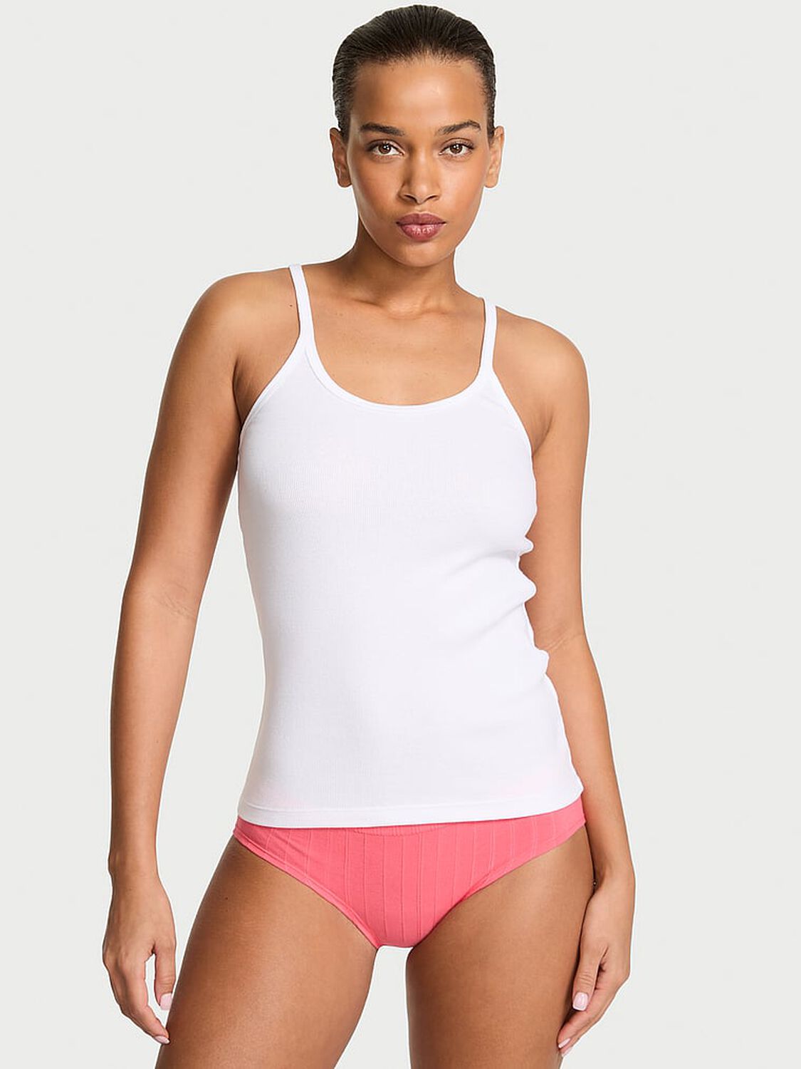 vs Victoria's Secret Mix & Match Sleep Perfect Ribbed Tank Top Vs White 1 of 3 