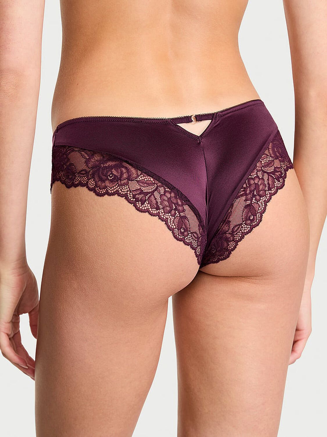 vs Very Sexy Rose Lace-Trim High-Leg Cheeky Panty Winter Wine 2 of 4 