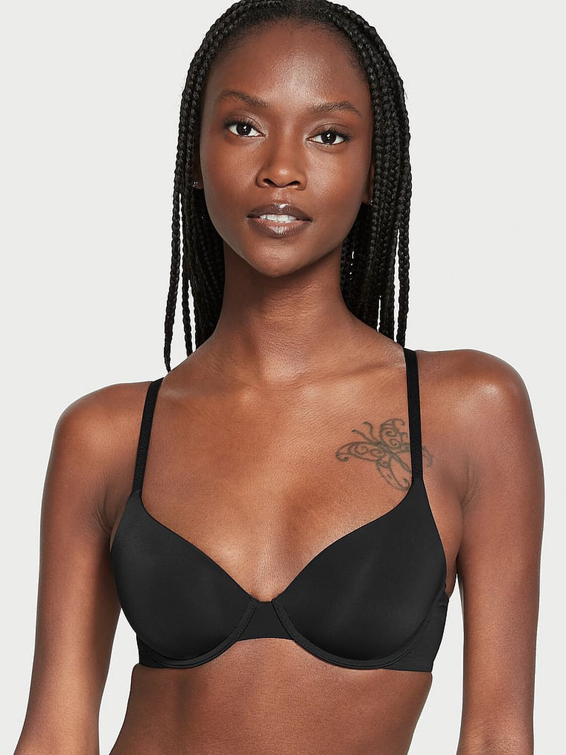 vs The T-Shirt Lightly Lined Demi Bra Black 1 of 4 