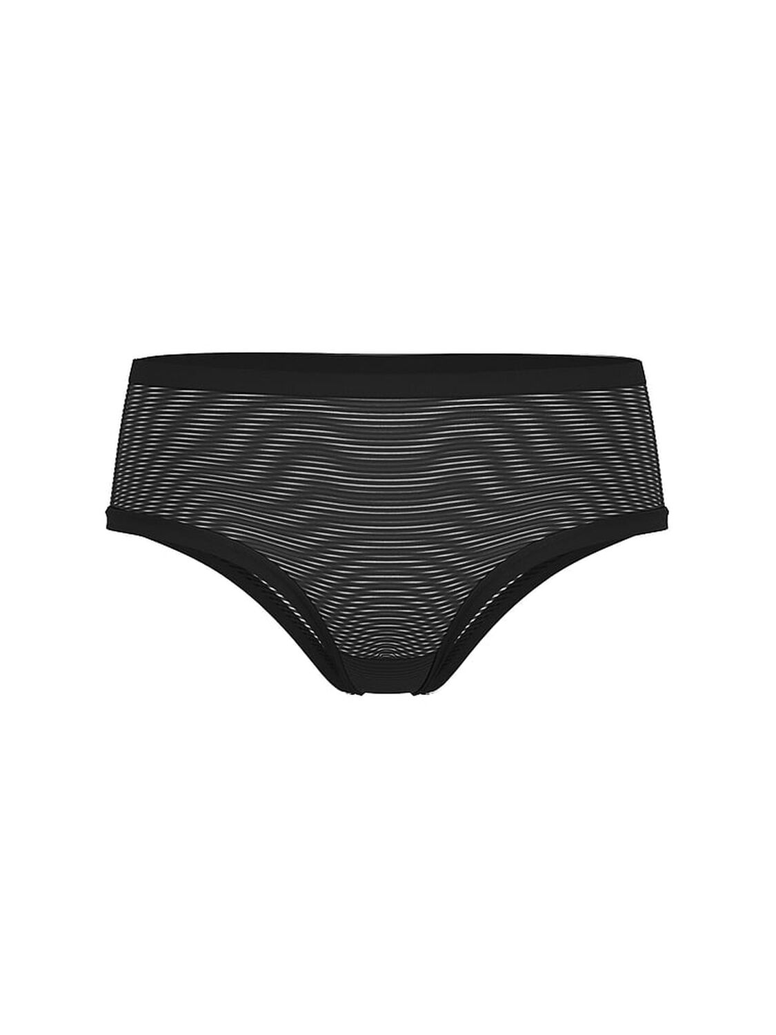 vs No-Show No-Show Stripe Mesh Cheeky Panty Black 1 of 3 