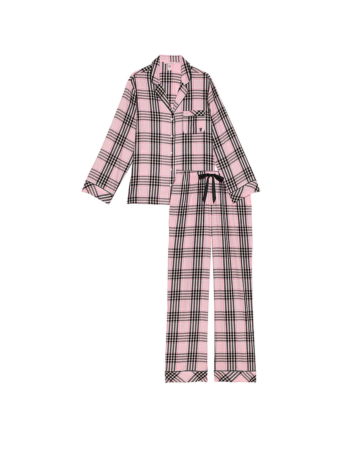 vs Victoria's Secret Flannel Long Pajama Set Plaid 3 of 3 