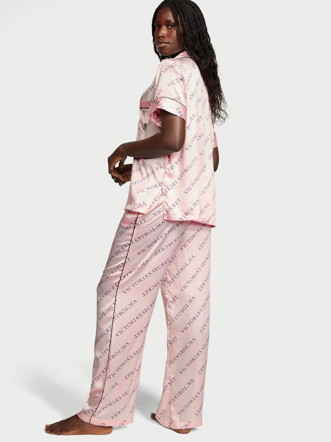 vs Victoria's Secret Satin Short-sleeve PJ Set 2 of 3 