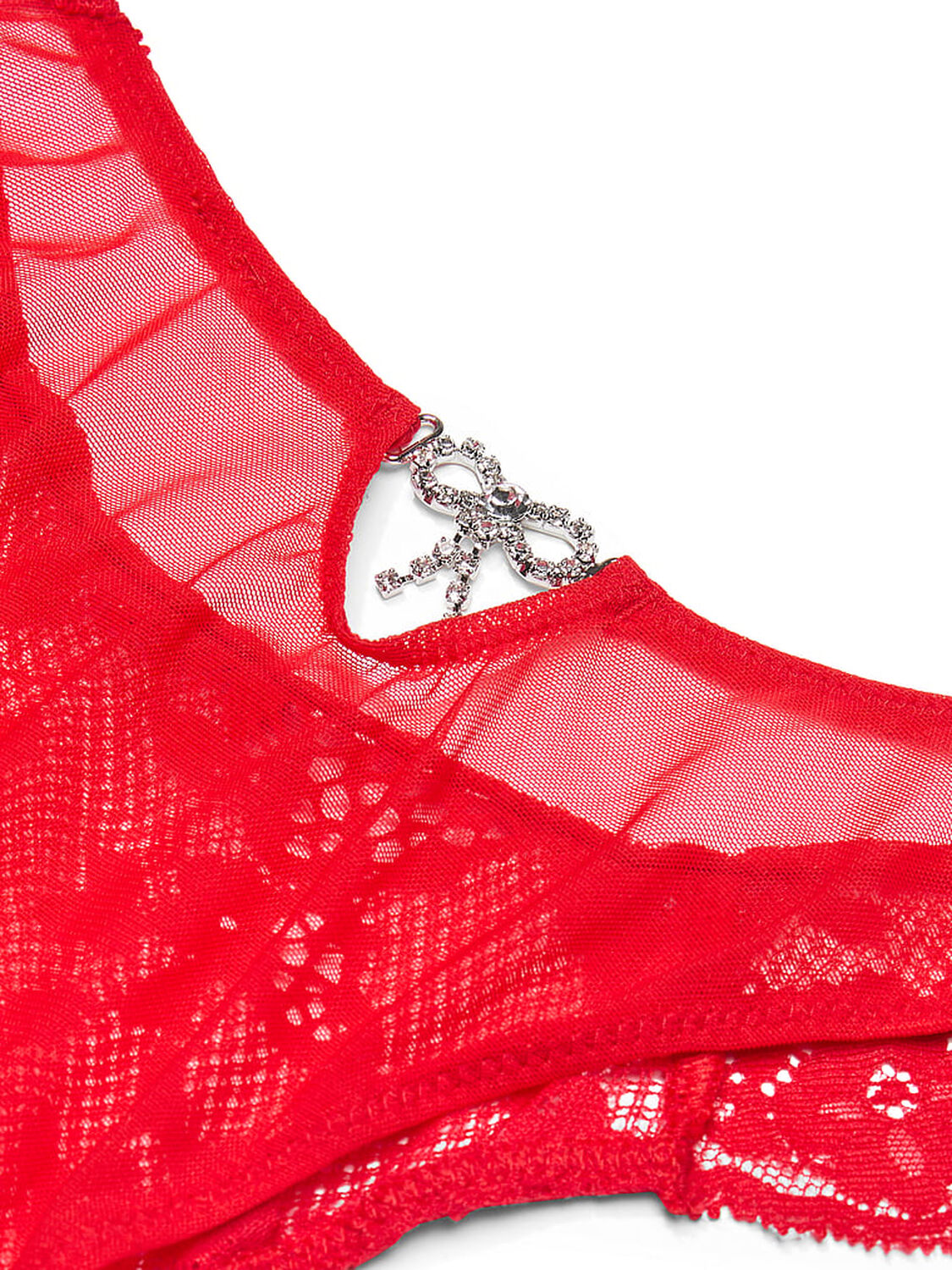 vs Dream Angels Twinkle Bow Lace Brazilian Panty Bright Vermillion 4 of 4 