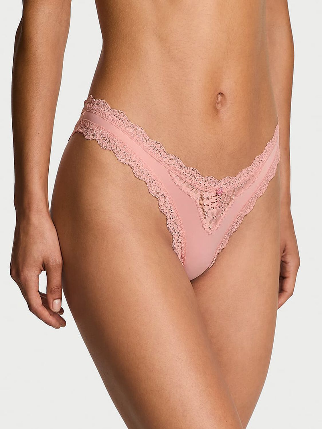 vs Dream Angels Lace-Trim Brazilian Panty Royal Pink 1 of 1 