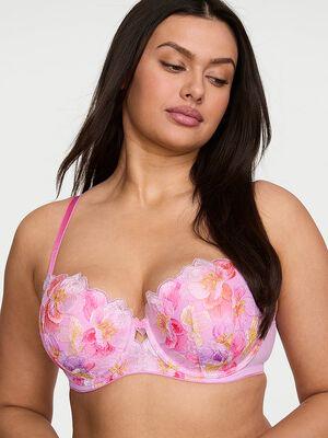 Watercolor Embroidery Lightly Lined Demi Bra