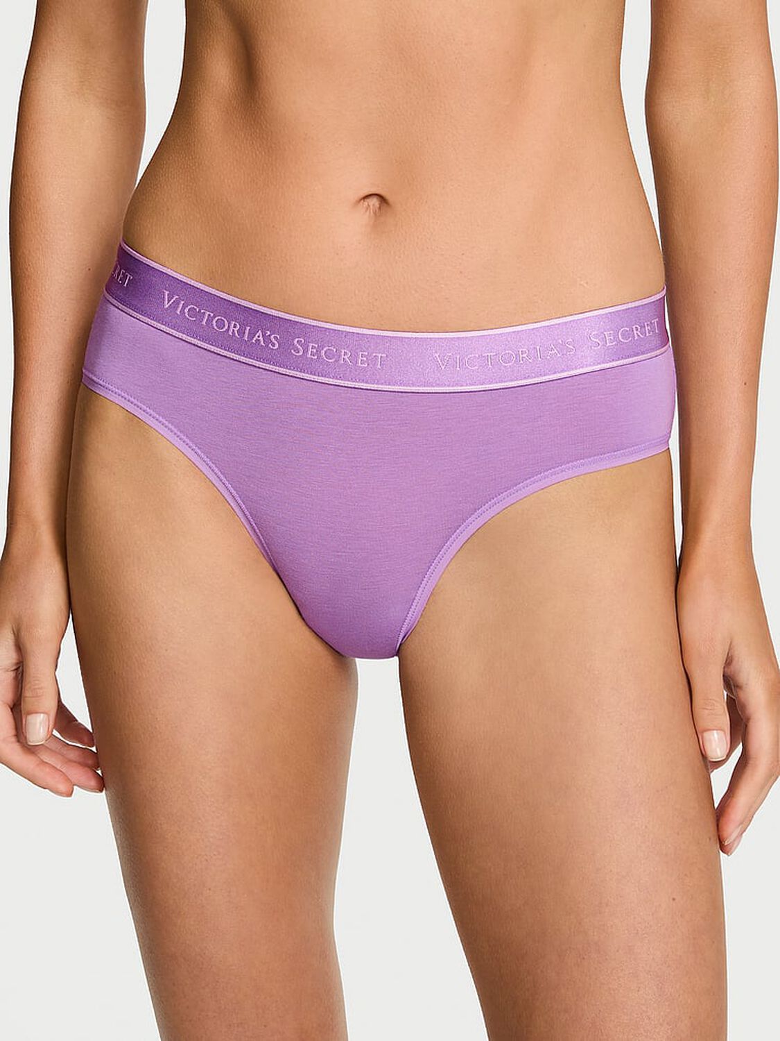 vs Cotton Logo Cotton Hiphugger Panty Candy Violet 1 of 2 