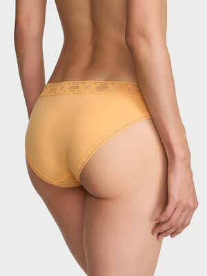 Cotton Lace-Trim Bikini Panty