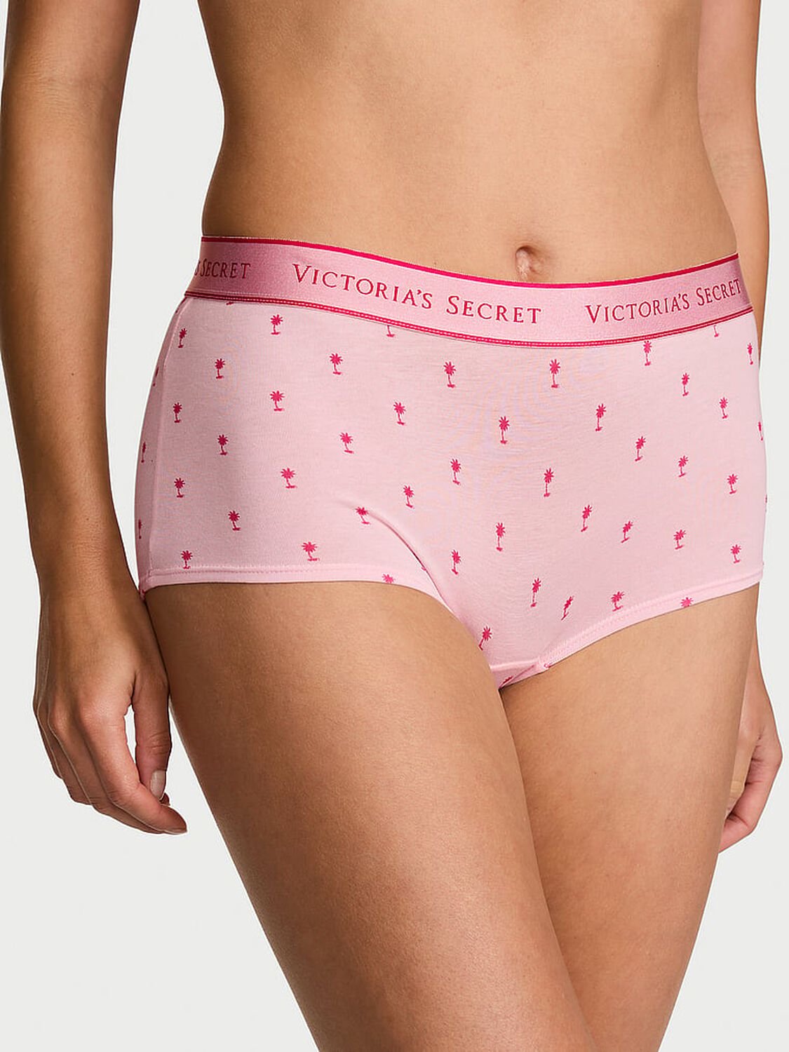 vs Cotton Logo Cotton Boyshort Panty Angel Pink 1 of 3 