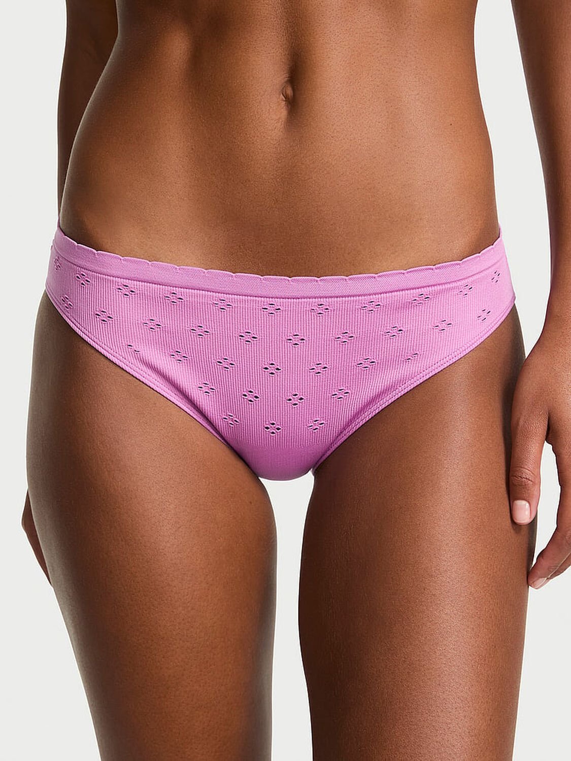 vs Seamless Seamless Eyelet Bikini Panty Cosmo Pink 1 of 3 