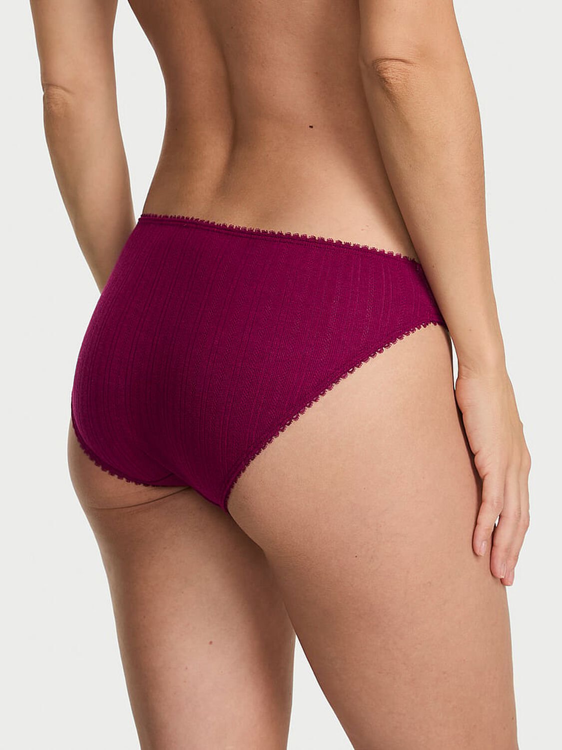 vs Victoria's Secret Lace Pointelle Bikini Panty Fresh Jam 2 of 2 