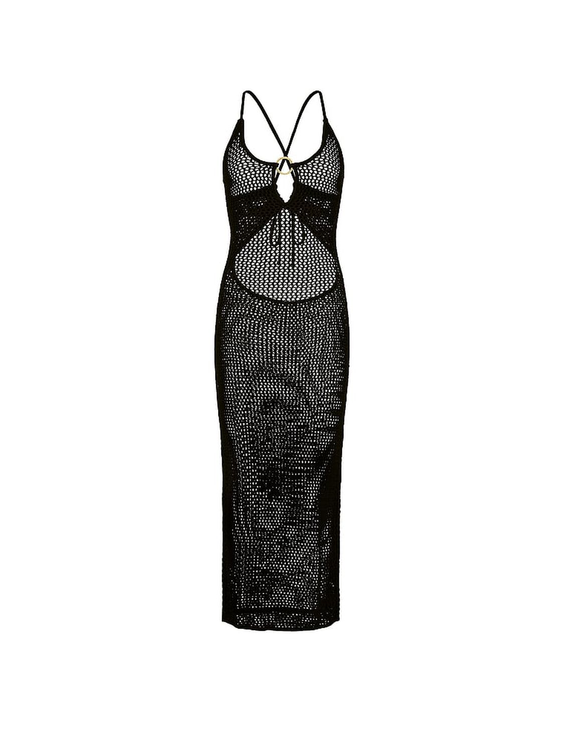 vs Victoria's Secret Swim Beachwear Crochet Keyhole Dress Pure Black 3 of 3 