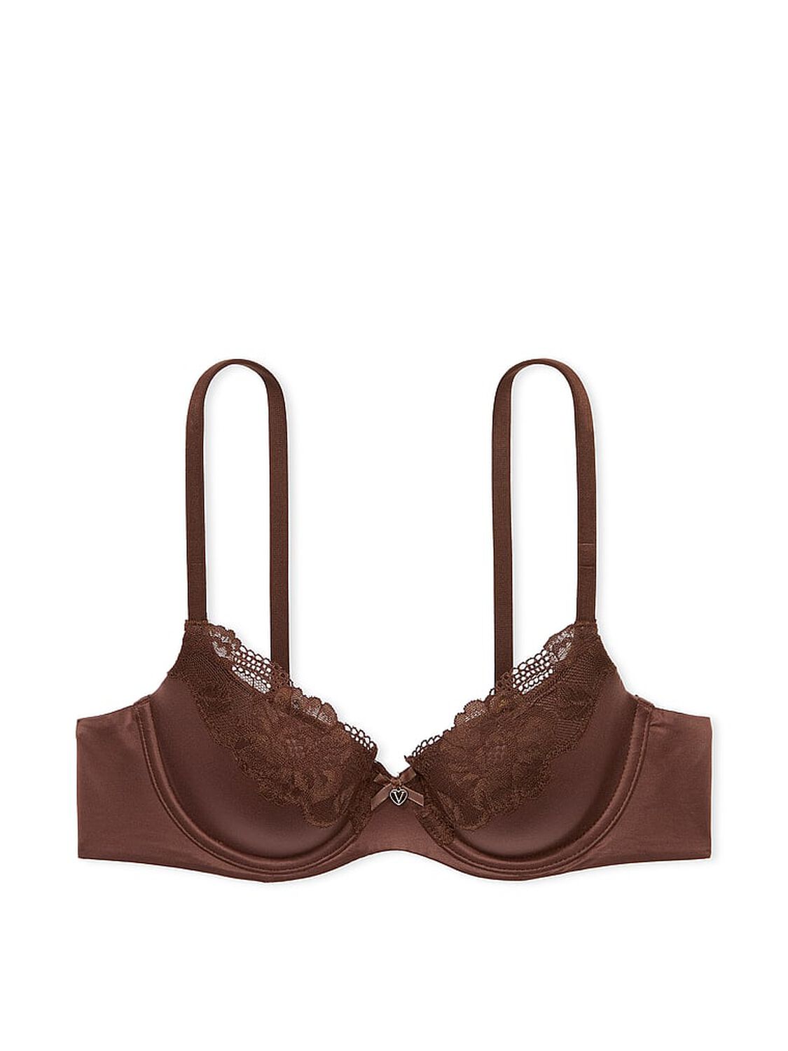 vs Body By Victoria Lightly Lined Lace-Trim Demi Bra Ganache 3 of 3 