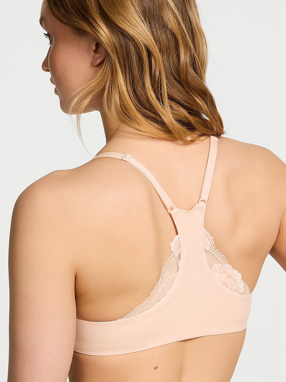 vs Body By Victoria Perfect Shape Lace Racerback Push-Up Bra Marzipan 2 of 3 