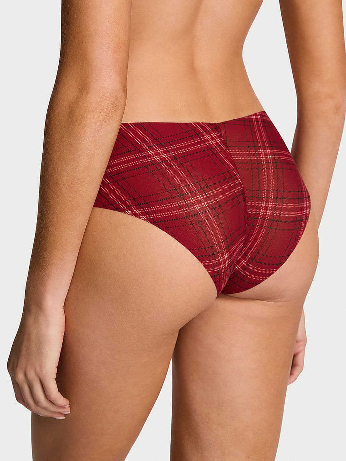 vs No-Show No-Show Shine Mesh Cheeky Panty Red Lacquer Plaid 2 of 2 